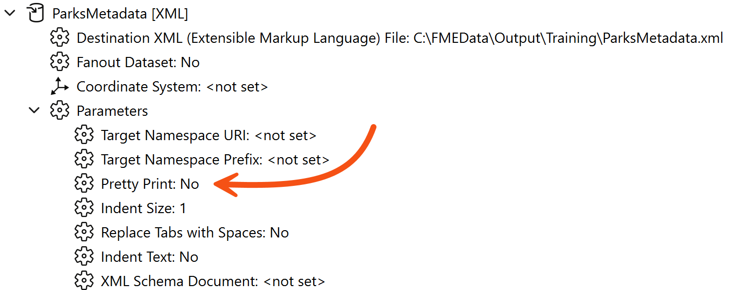 Viewing the Pretty Print parameter